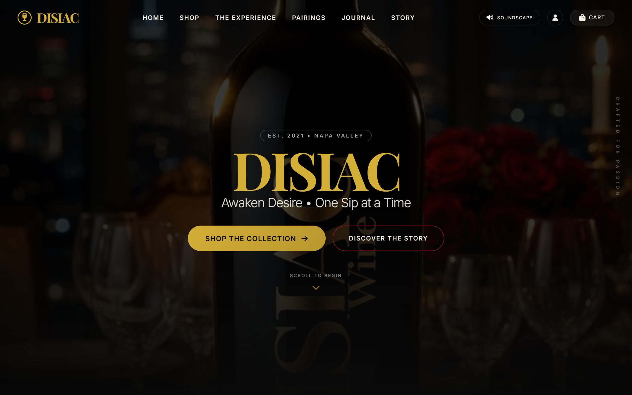 DISIAC wine — luxury interactive brand site