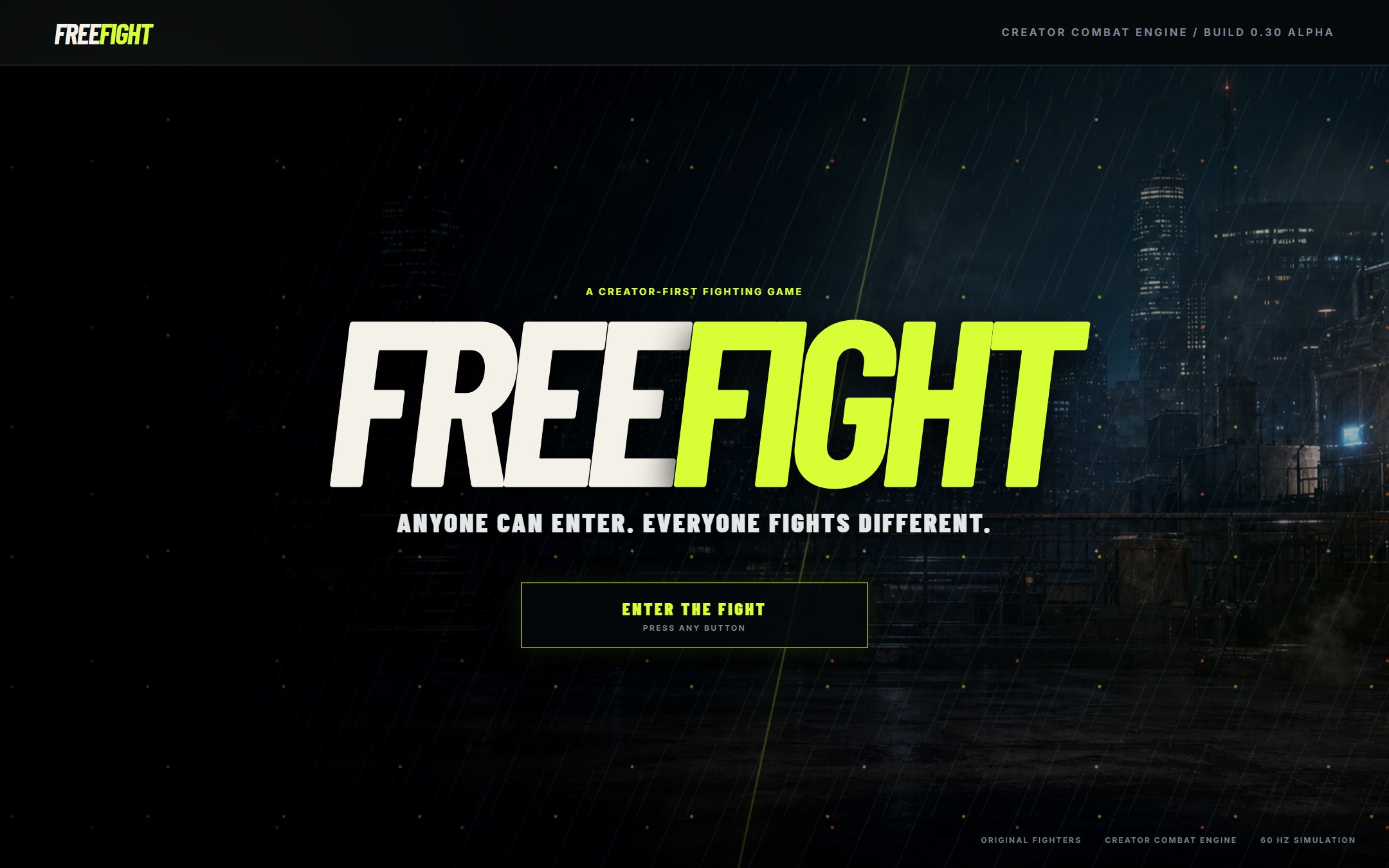 FreeFight — a creator-first 2D fighting game