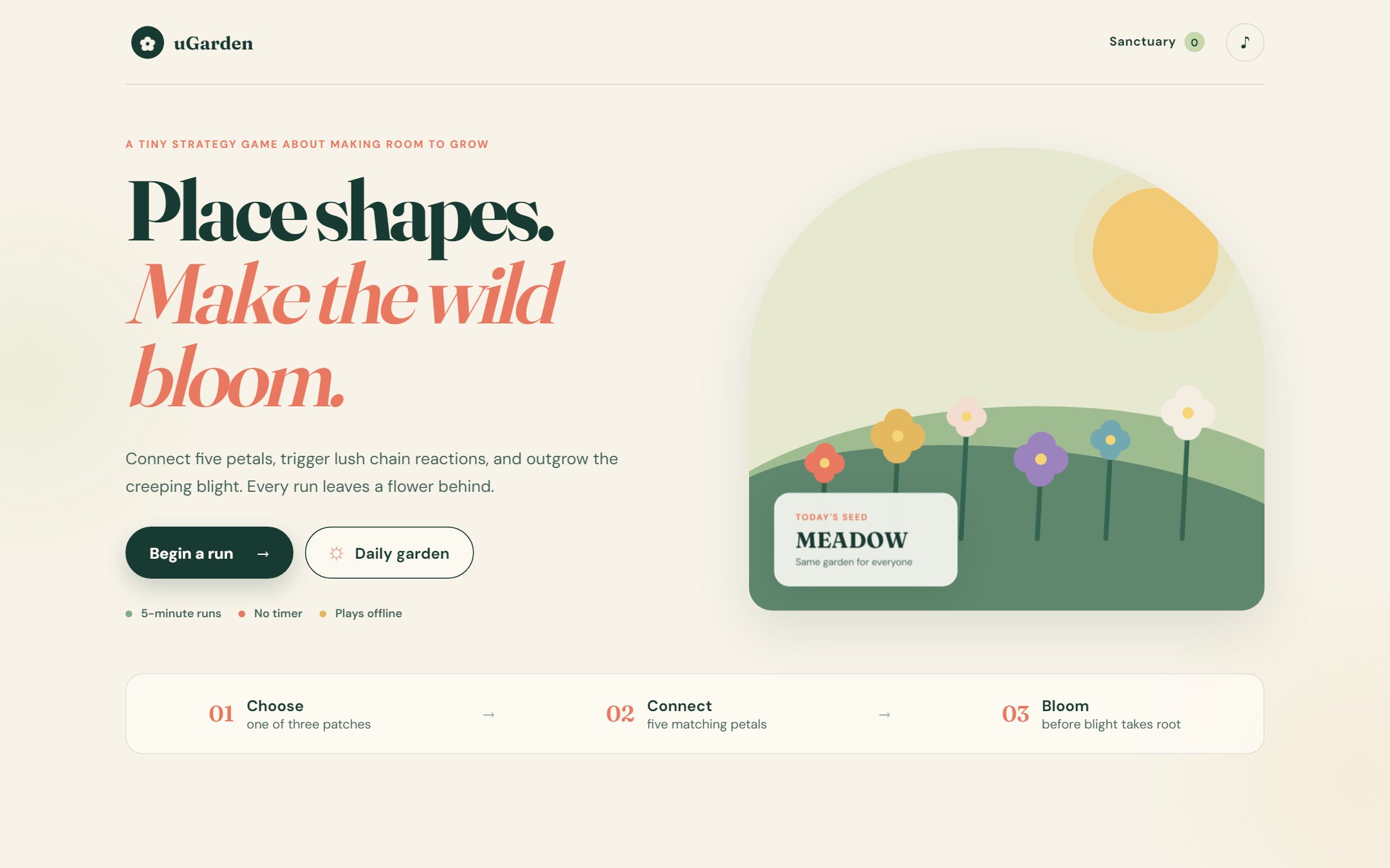 uGarden — place shapes, make the wild bloom